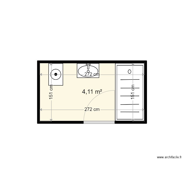 BAMPLAIN JOSEPH . Plan de 1 pièce et 4 m2