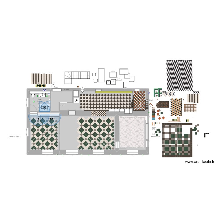 PLAN BIRIATOU 1er COCINA & SOLS SEJOUR SEGNI BLEND . Plan de 0 pièce et 0 m2