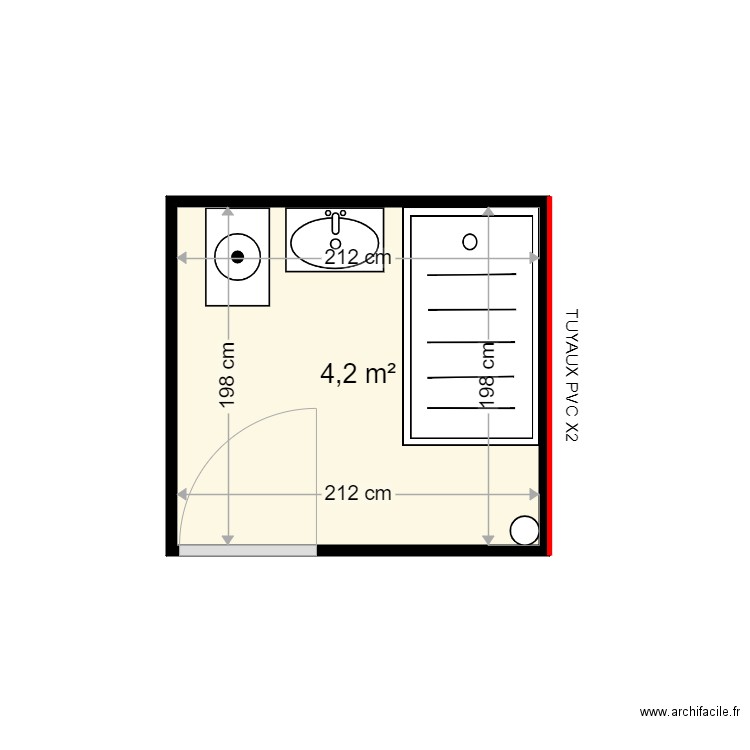 PONSIN SIMONE . Plan de 1 pièce et 4 m2