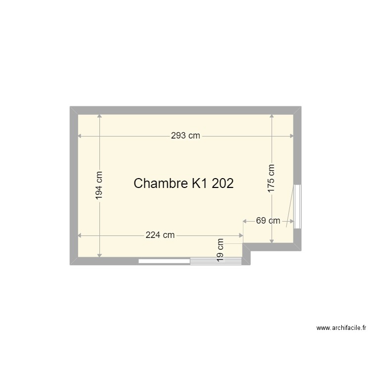 Chambre K1 202. Plan de 0 pièce et 0 m2