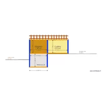 Vue de c&ocirc;t&eacute; petite maison sous sol arri&egrave;re