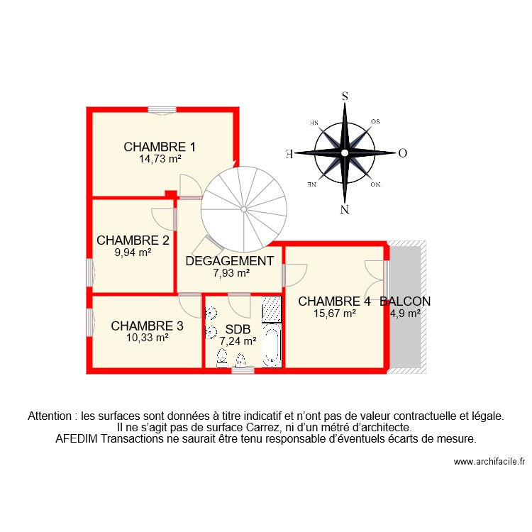 BI 7691 ETAGE . Plan de 0 pièce et 0 m2