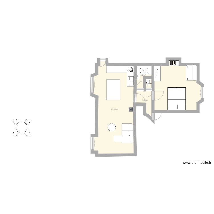 GITE JURA modif cuisine. Plan de 0 pièce et 0 m2