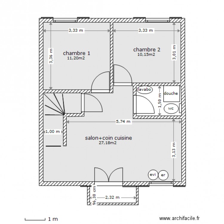 étage. Plan de 0 pièce et 0 m2