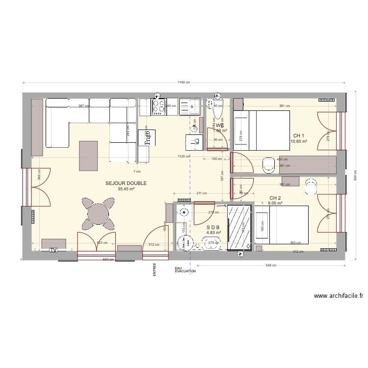 BERLIOZ 62 M2 version 1. Plan de 0 pièce et 0 m2
