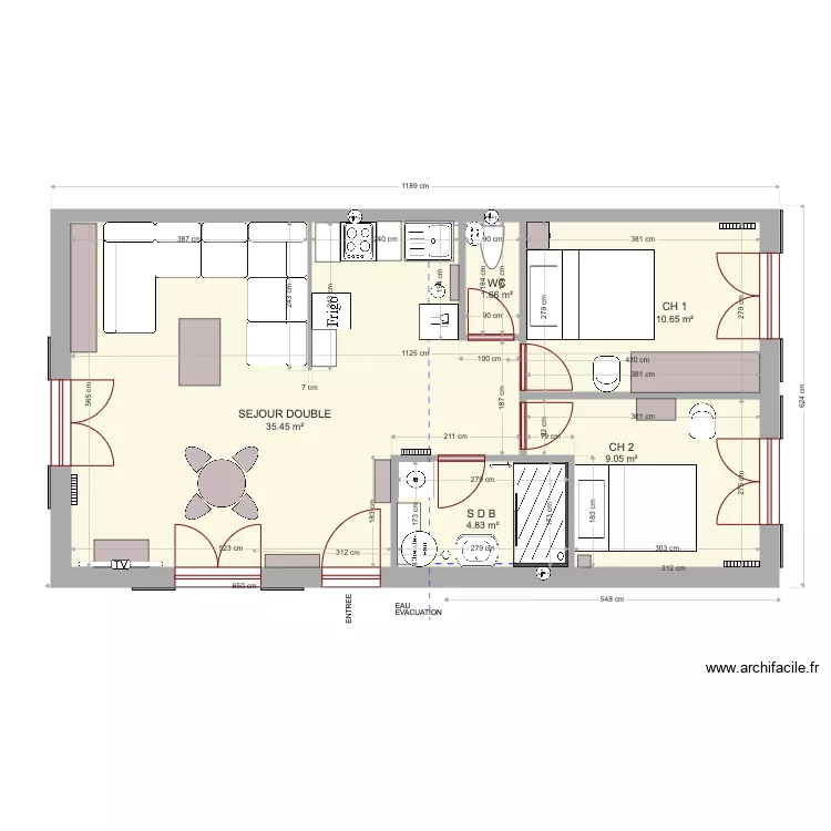 BERLIOZ 62 M2 version 1. Plan de 