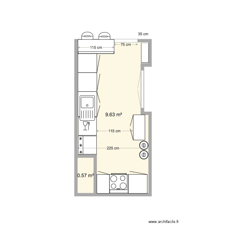 5B GG  Cuisine bar extérieur. Plan de 0 pièce et 0 m2