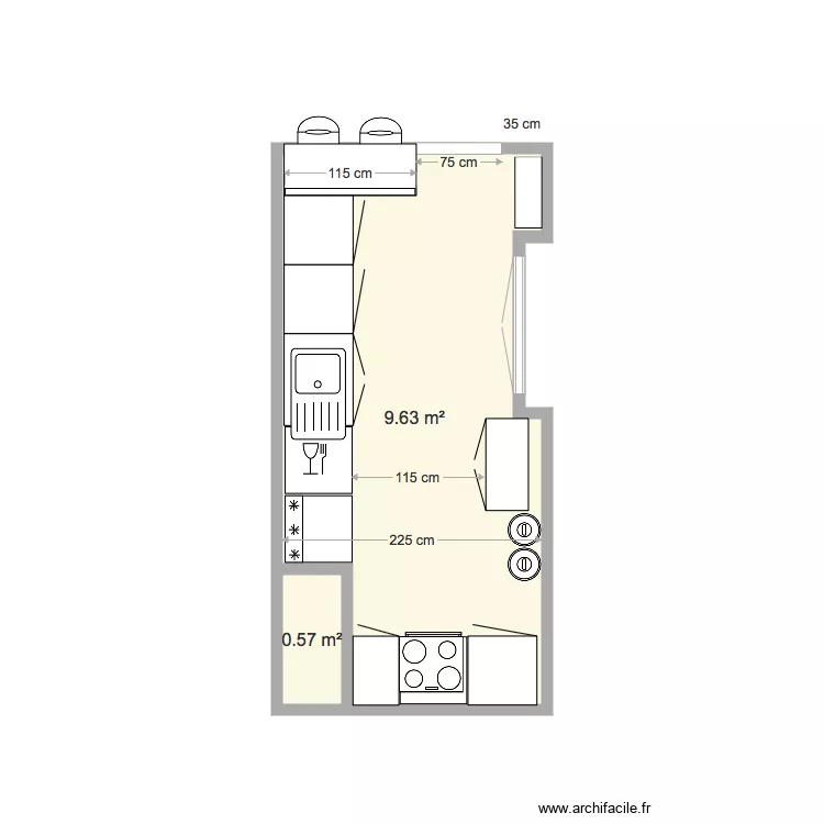 5B GG  Cuisine bar ext&eacute;rieur. Plan de 