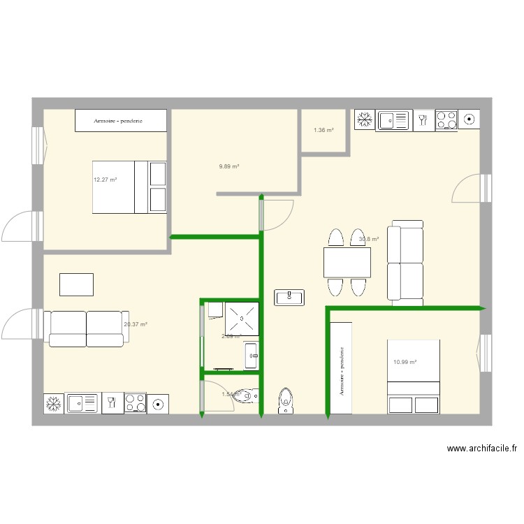 carpentras étage 1 projet. Plan de 0 pièce et 0 m2