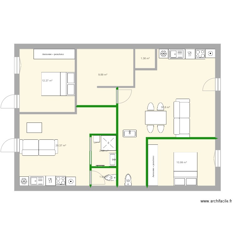 carpentras étage 1 projet. Plan de 0 pièce et 0 m2