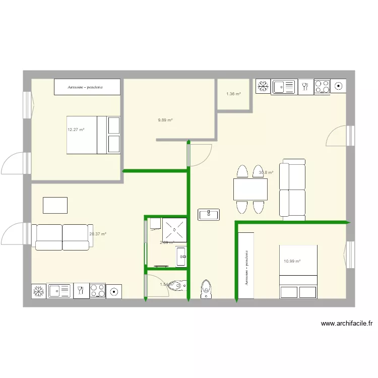carpentras &eacute;tage 1 projet. Plan de 