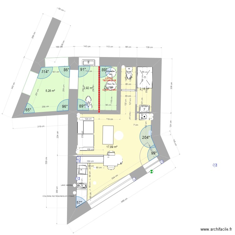 STUDIO + LT (V3). Plan de 6 pièces et 32 m2