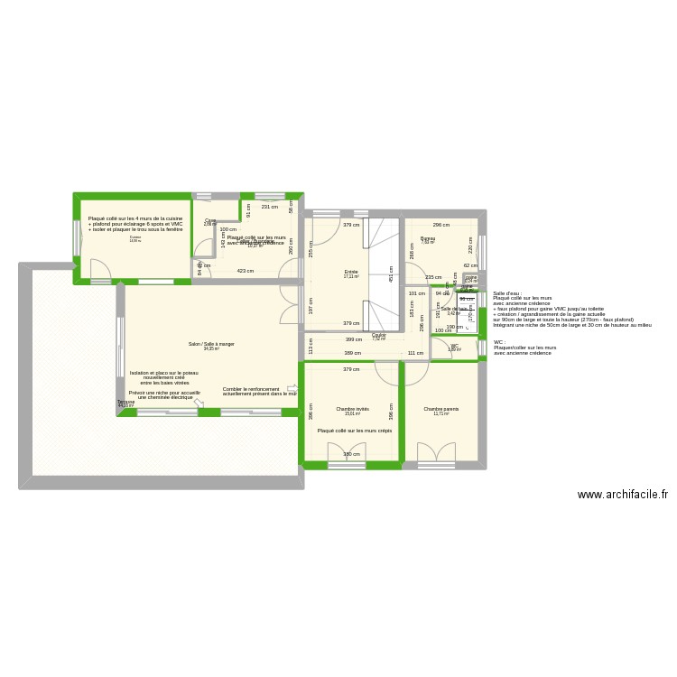 Colonel Noel - placo. Plan de 28 pièces et 301 m2