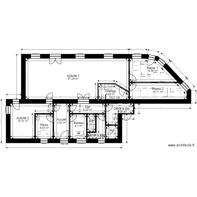 95 SARCELLES 106 Brossolette PROJET PMI ArL fr Jordan 10. Plan de 13 pièces et 147 m2