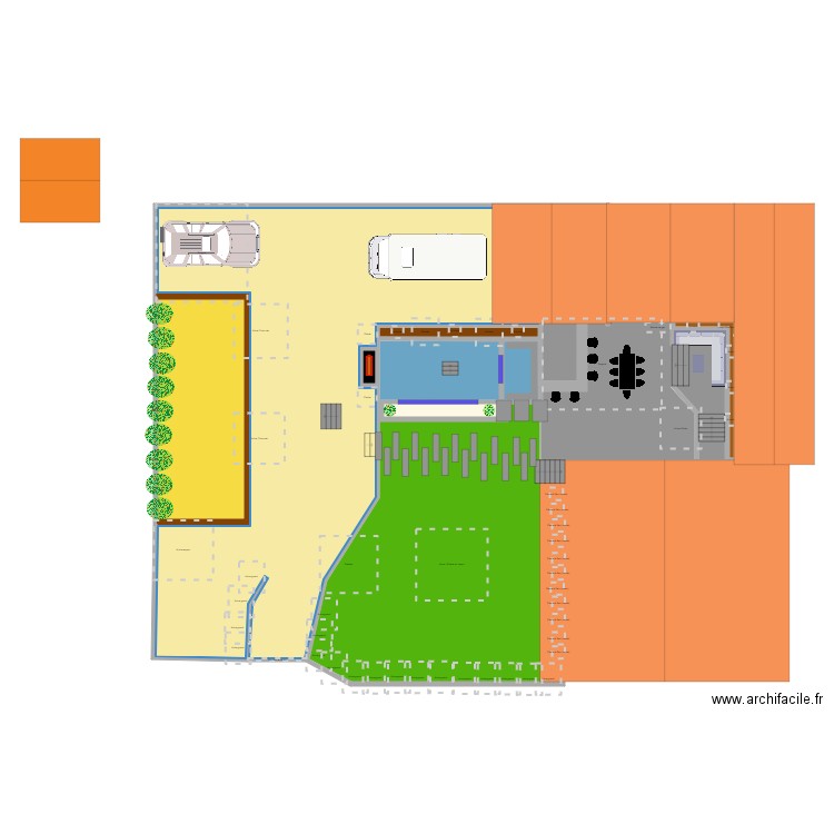 piscine 4. Plan de 11 pièces et 523 m2