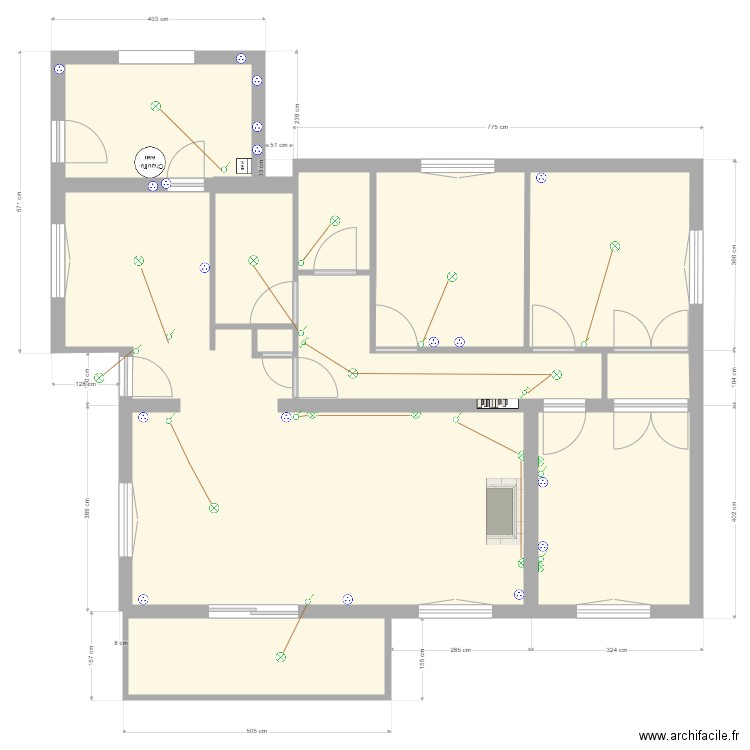 Electricité existante. Plan de 0 pièce et 0 m2