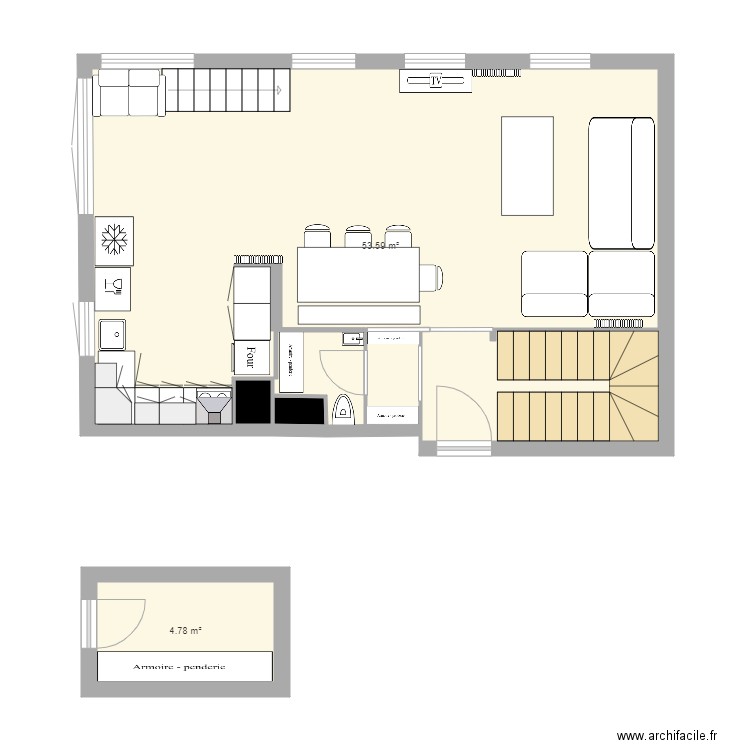 Pantin variante salon agrandi avril 2018 3. Plan de 0 pièce et 0 m2