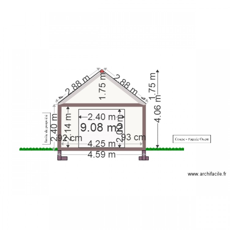 garage coupe ouest. Plan de 0 pièce et 0 m2