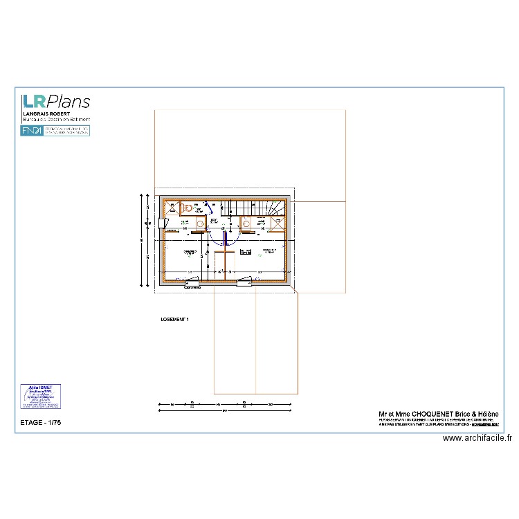 Plan elec etage SAUZET CHOQUENET. Plan de 0 pièce et 0 m2