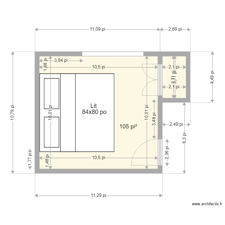 chambre maitre. Plan de 0 pièce et 0 m2