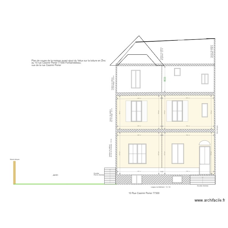 plan de coupe maison 2 etages avant Velux. Plan de 0 pièce et 0 m2