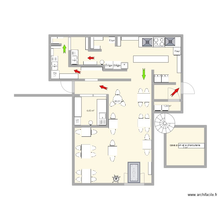 plan assemblage1. Plan de 4 pièces et 73 m2