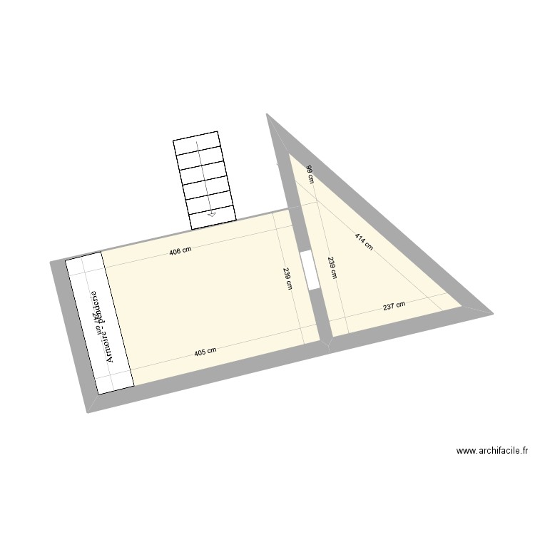 Plan Mezzanine 18. Plan de 2 pièces et 14 m2