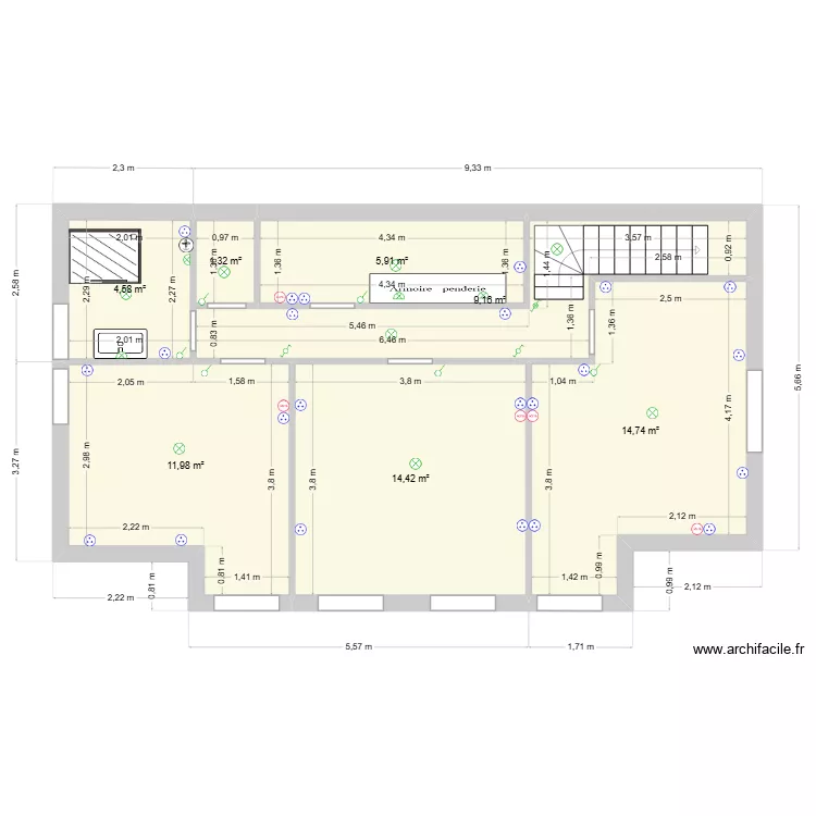 1ER-V2. Plan de 7  et 62 m²