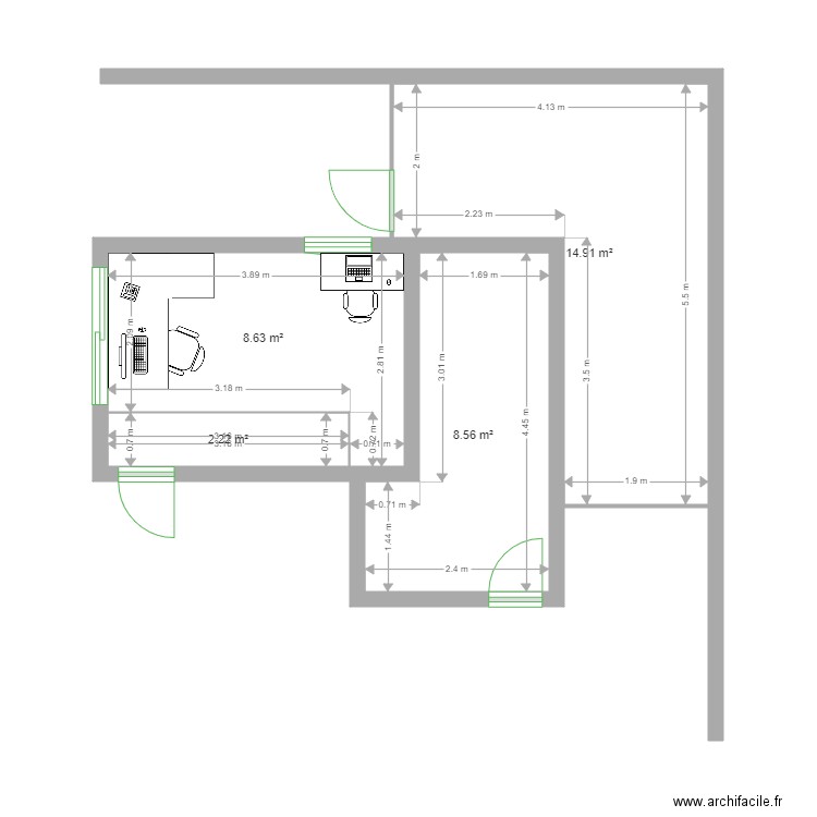 Bureau FERRET. Plan de 0 pièce et 0 m2