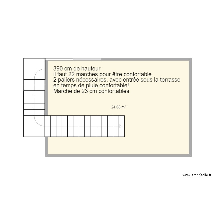 escalier exterieur RIKA. Plan de 1 pièce et 24 m2