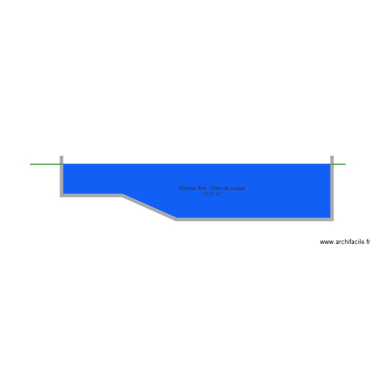 Plan de coupe piscine 9x4. Plan de 0 pièce et 0 m2