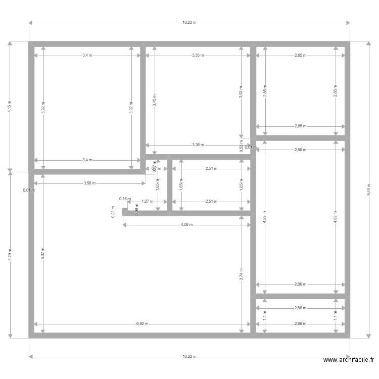 MAISON RDC V2 . Plan de 7 pièces et 86 m2