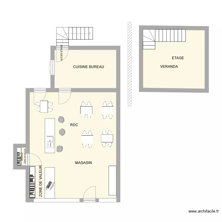 TABAC AU GALOPIN. Plan de 