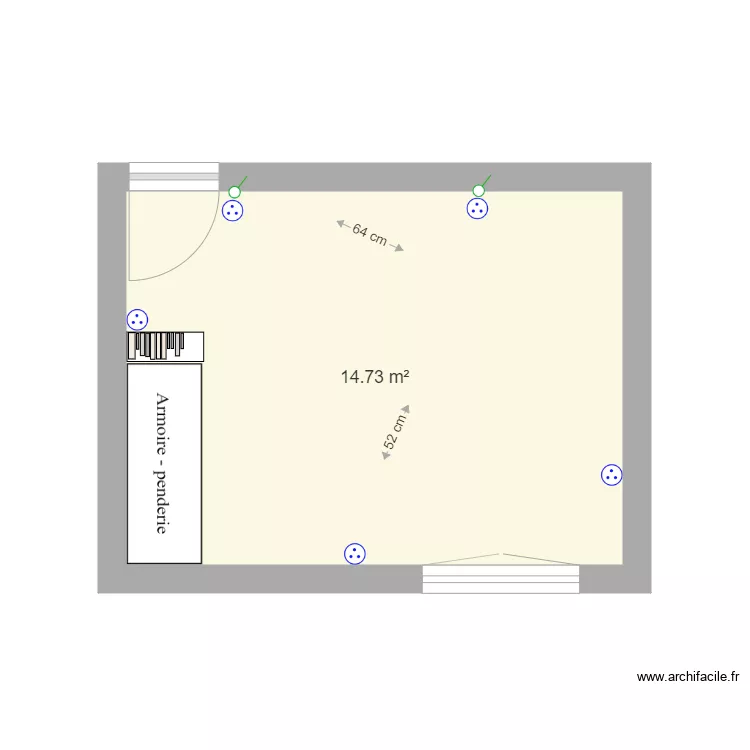 chambre violette vide. Plan de chambre violette vide. Plan de