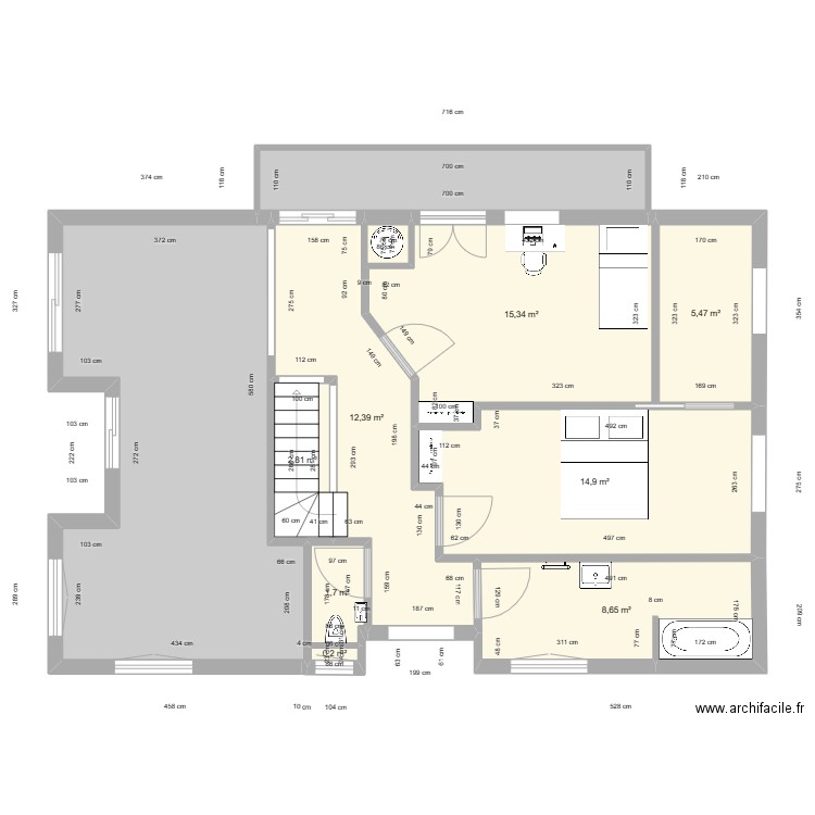 Célia-10 Etage. Plan de 10 pièces et 97 m2