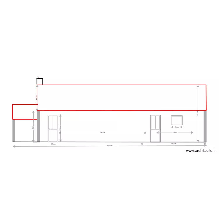 fa&ccedil;ade nord modifi&eacute;e valid&eacute;e. Plan de 