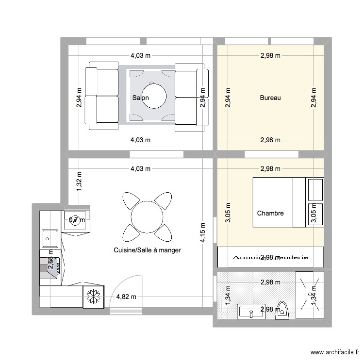 LOT 2A. Plan de 5 pièces et 52 m2