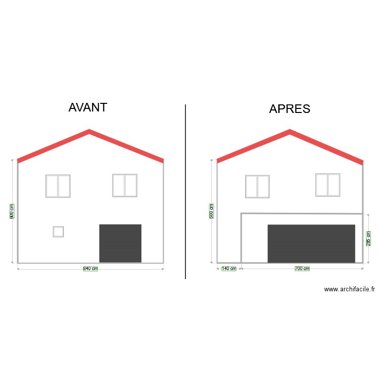 FACADE NORD. Plan de 0 pièce et 0 m2
