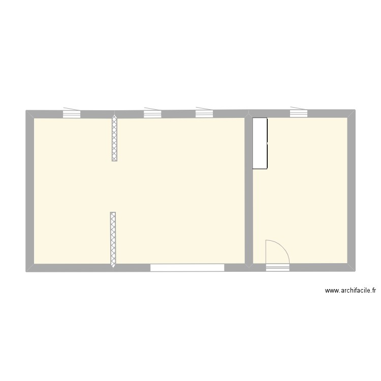 PLAN AUDRAIN 2021SB64014. Plan de 2 pièces et 50 m2