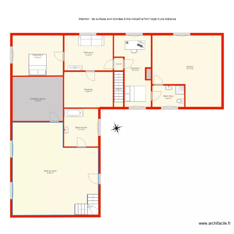 BI 2730 Etage non c&ouml;t&eacute;. Plan de 