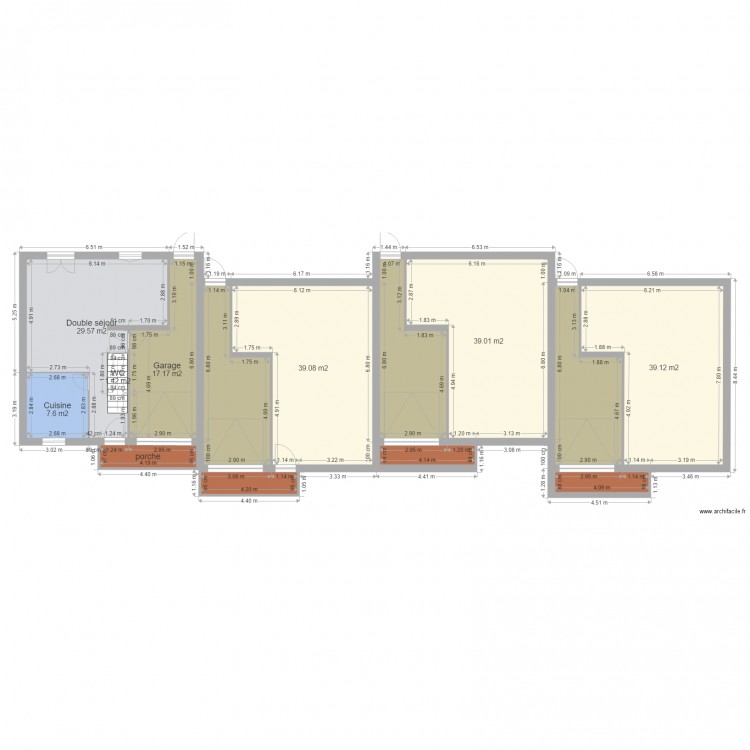 CHAILLY RDC 8mX8m44 cotés. Plan de 0 pièce et 0 m2