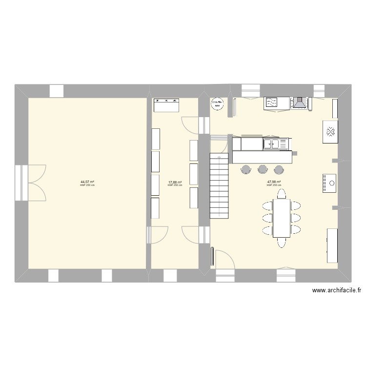 ferme BANSON. Plan de 9 pièces et 220 m2