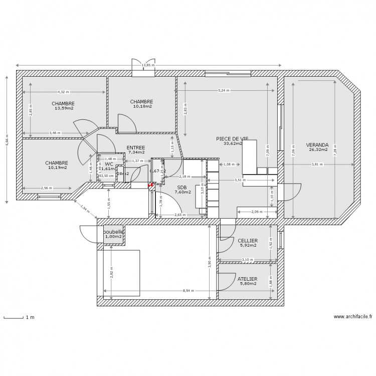 ROLLEVILLE AVEC HABITAT CONCEPT 86,41m2 avec 3 Chambres sans dressing. Plan de 0 pièce et 0 m2