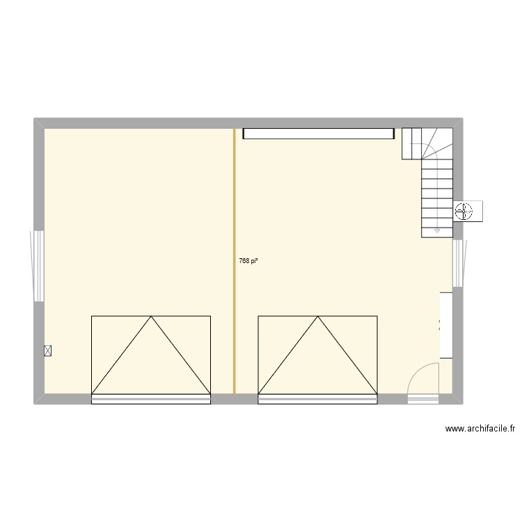 Prototype Garage. Plan de 1 pièce et 71 m2
