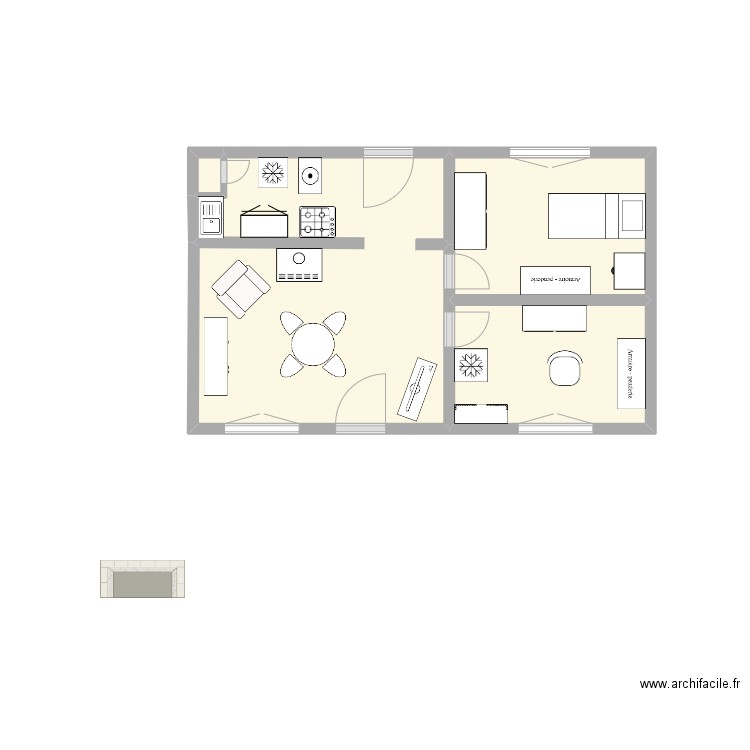 PONT-REMY-12 place Aristide Briand. Plan de 4 pièces et 11 m2