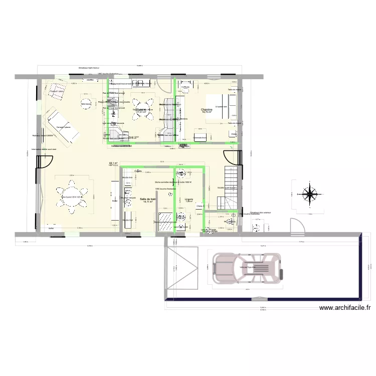 Baylet RDC vierge. Plan de 