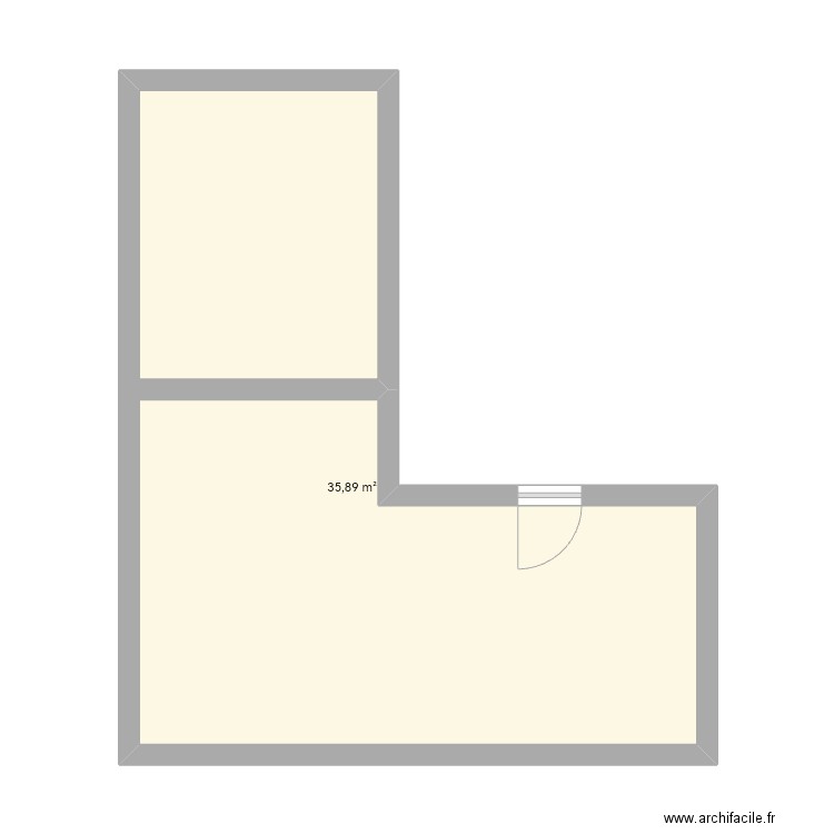 bbb. Plan de 1 pièce et 36 m2