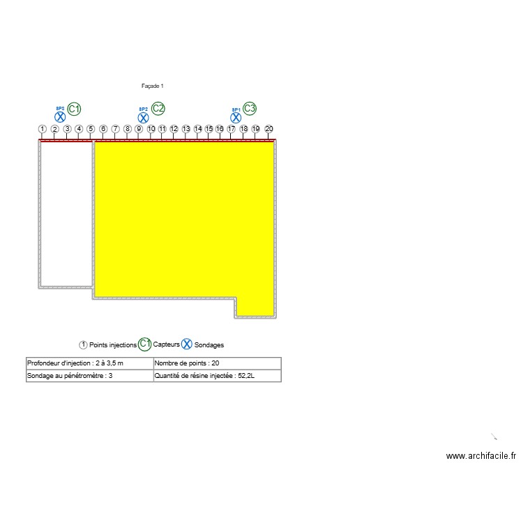 LLanes. Plan de 2 pièces et 53 m2