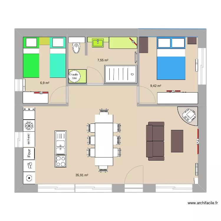 new 60m2. Plan de 