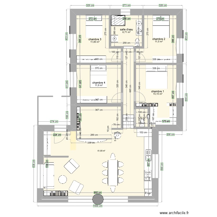 maison brancaire2. Plan de 7 pièces et 120 m2